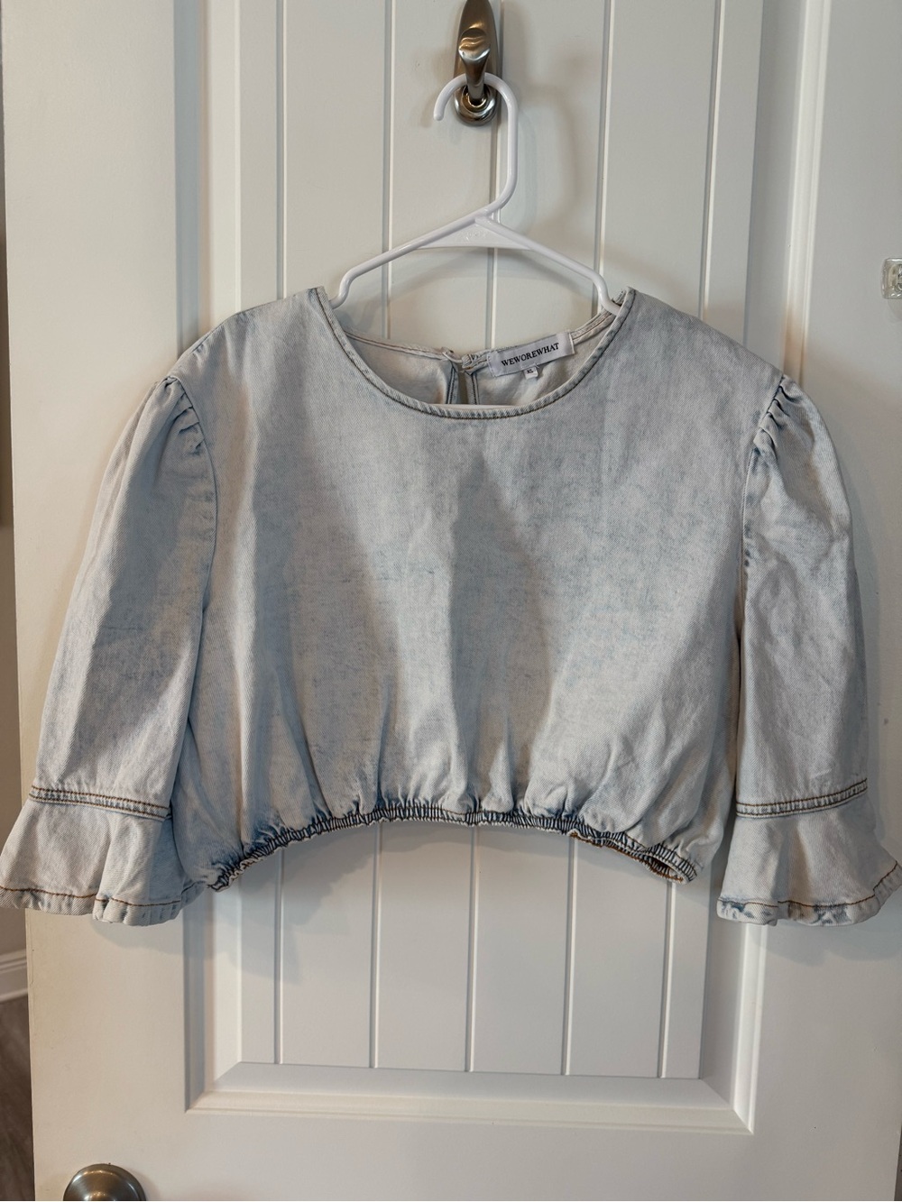 XL WeWoreWhat Light Blue Denim Top